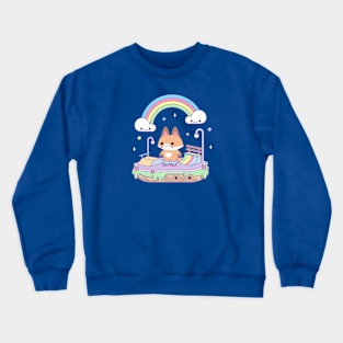 Kawaii Skater Fox Crewneck Sweatshirt